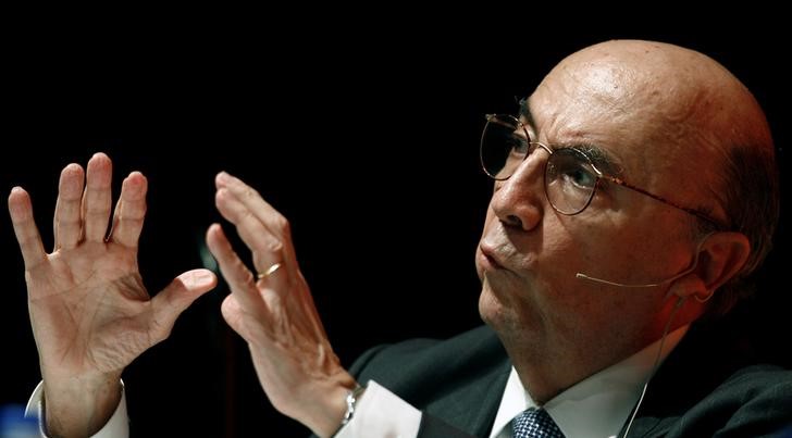 © Reuters. Ex-presidente do Banco Central Henrique Meirelles durante evento em São Paulo