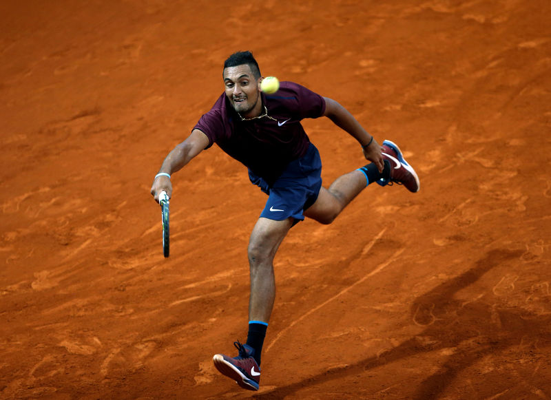 © Reuters. Tennis - Madrid Open - Nick Kyrgios of Australia v Kei Nishikori of Japan