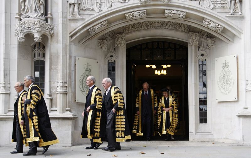 © Reuters. File photo of Justices of the Supreme Court leaving the new Supreme Court of the United Kingdom in London