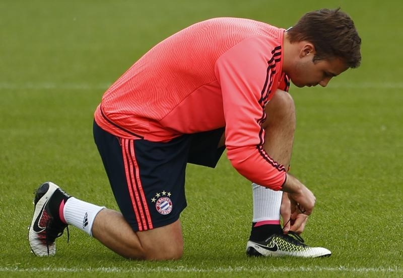 © Reuters. Bayern Munich v Atletico Madrid training