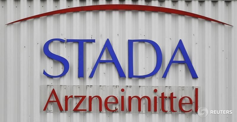 © Reuters. Logo of the pharmaceutical company Stada Arzneimittel AG is pictured at its headquarters in Bad Vilbel