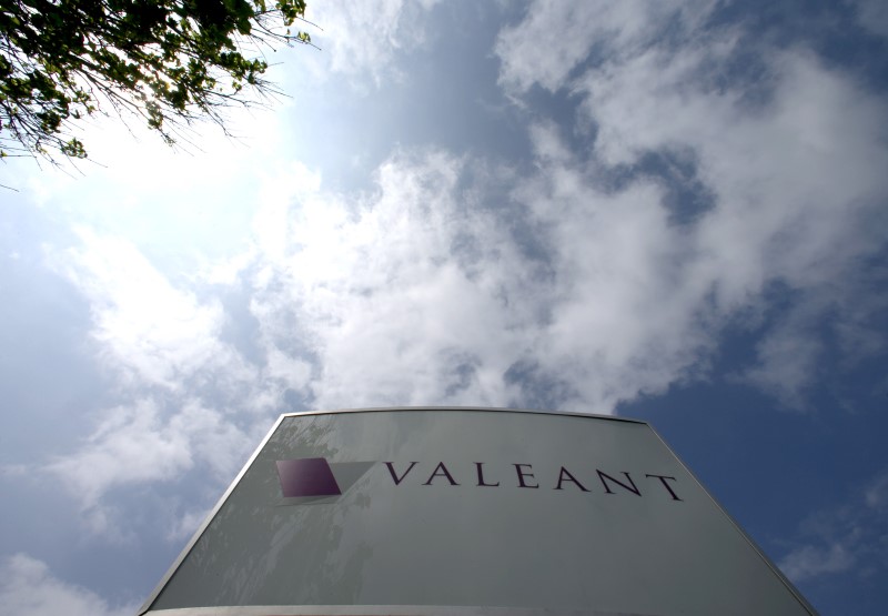 © Reuters. Company logo of Valeant Pharmaceuticals International Inc is seen at its headquarters in Laval