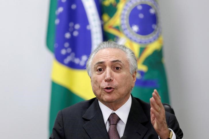 © Reuters. Michel Temer durante reunião no Palácio do Planalto 