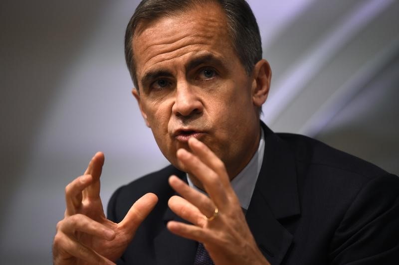 © Reuters. Governor of the Bank of England Mark Carney delivers his monthly inflation report at the Bank of England in the City of London