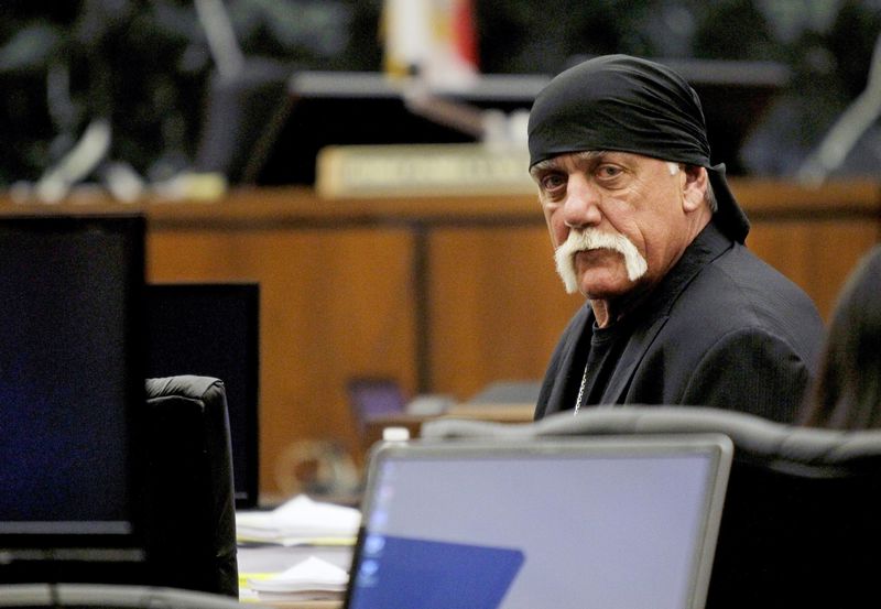 © Reuters. Terry Bollea, aka Hulk Hogan, sits in court during his trial against Gawker Media, in St Petersburg, Florida