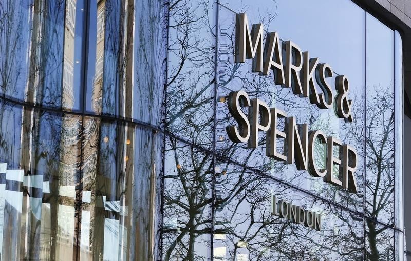 © Reuters. A Marks & Spencer logo is seen on a shop in downtown Brussels