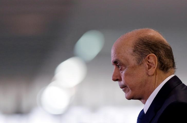 © Reuters. Ministro das Relações Exteriores, José Serra, durante cerimônia em Brasília