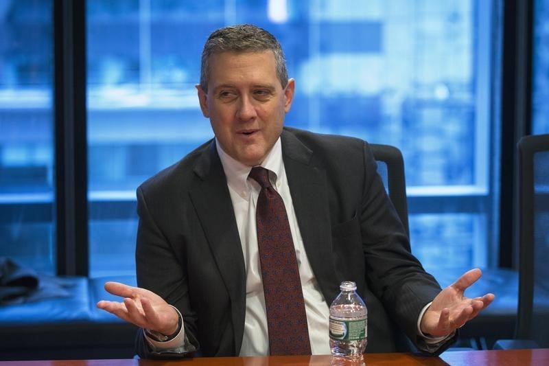 © Reuters. St. Louis Fed President James Bullard speaks about the U.S. economy during an interview in New York