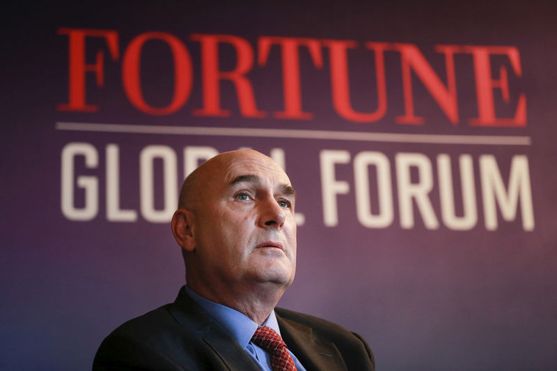© Reuters. Hugh Grant, Chairman and CEO of Monsanto, participates in a panel discussion at the 2015 Fortune Global Forum in San Francisco