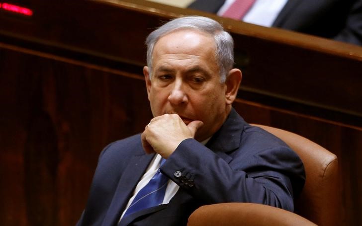 © Reuters. Benjamin Netanyahu durante sessão no Parlamento de Israel