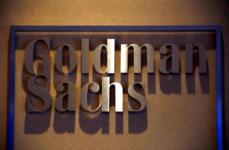© Reuters. A sign is displayed in the reception of the Sydney offices of Goldman Sachs in Australia