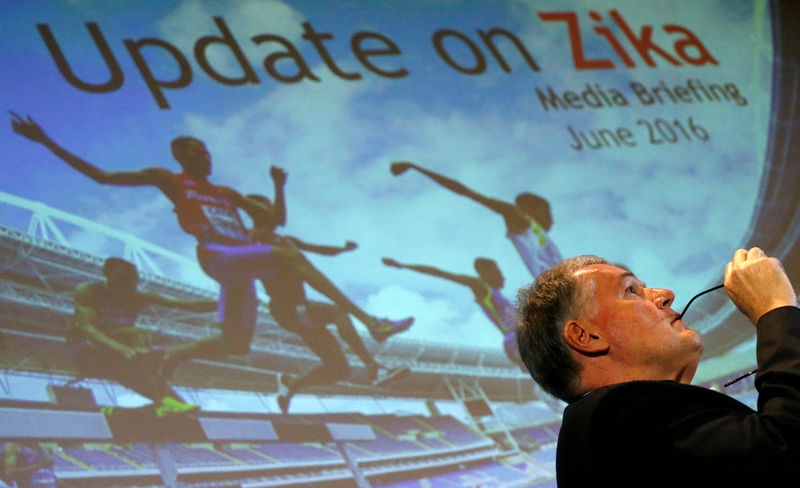 © Reuters. 2016 Rio Olympics Chief Medical Officer Joao Grangeiro attends a briefing on Zika virus for international media in Rio de Janeiro