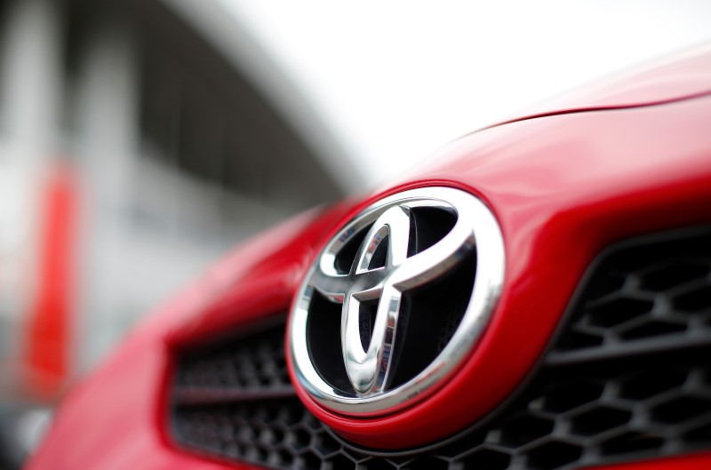 © Reuters. A Toyota stands for sale on the forecourt of a Toyota dealer in Purley, south London