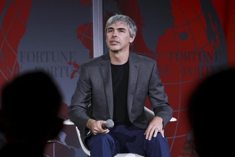 © Reuters. Larry Page, CEO and Co-founder of Alphabet, participates in a conversation with Fortune editor Alan Murray at the 2015 Fortune Global Forum in San Francisco