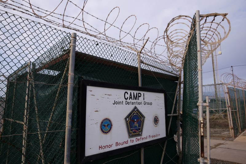 © Reuters. A sign identifies Joint Task Force Guantanamo's closed down Camp I at the U.S. Naval Base in Guantanamo Bay