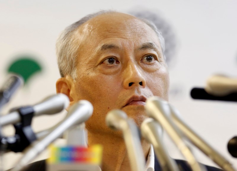 © Reuters. Tokyo governor Masuzoe attends a news conference at Tokyo Metropolitan Government Office in Tokyo