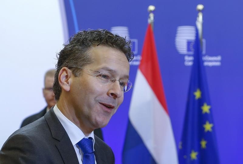 © Reuters. Eurogroup President Dijsselbloem arrives for a European Union finance ministers meeting in Brussels