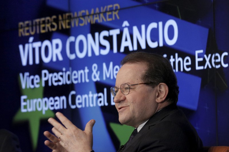 © Reuters. European Central Bank Vice President Vitor Constancio speaks during a Reuters Newsmaker event in New York