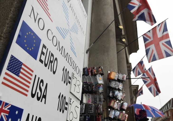 © Reuters. A rates board is seen outside of a Forex outlet in central London, Britain