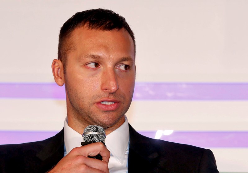 © Reuters. Australian swimmer Ian Thorpe attends a news conference in Mumbai