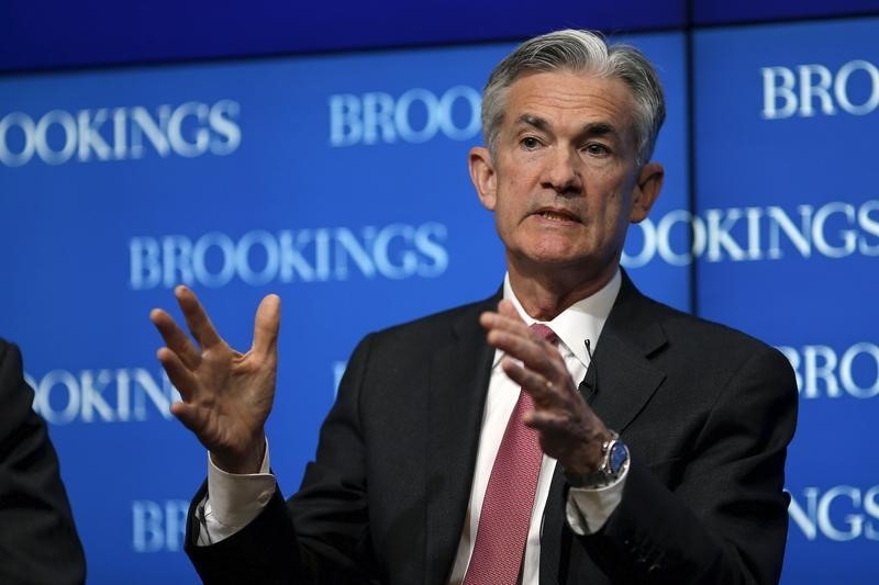 © Reuters. Federal Reserve Governor Jerome Powell delivers remarks during a conference at the Brookings Institution in Washington