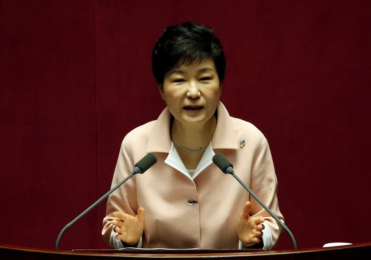 © Reuters. رئيسة كوريا الجنوبية تستنكر "الاستفزاز المتهور" من الشمال