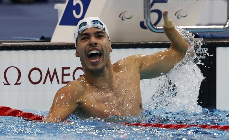 © Reuters. Daniel Dias comemora vitória nos Jogos Paralímpicos de Londres