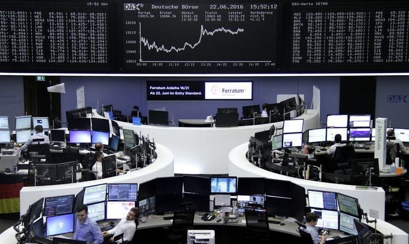 © Reuters. الأسهم الأوروبية تصعد مع بدء التصويت في استفتاء بريطانيا