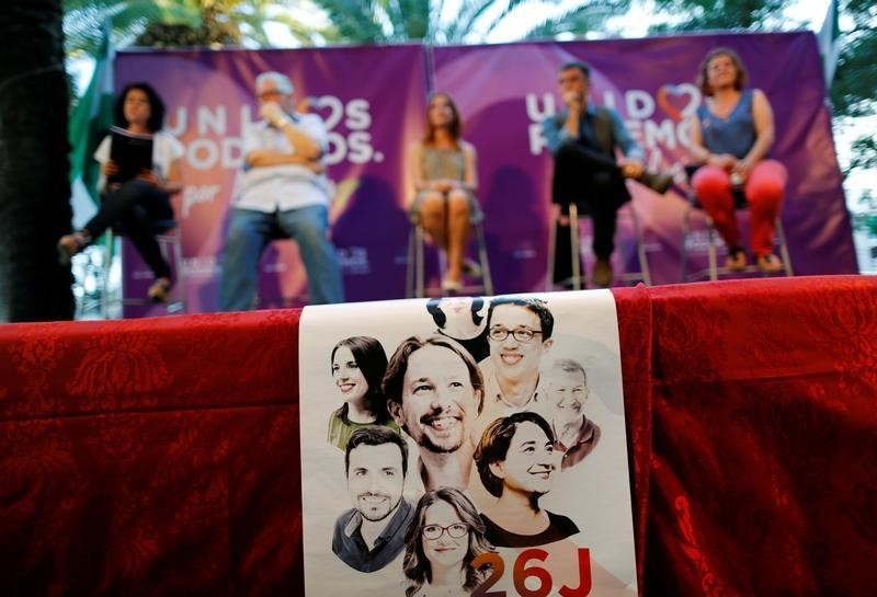 © Reuters. El auge electoral de Unidos Podemos podría sacudir la política española