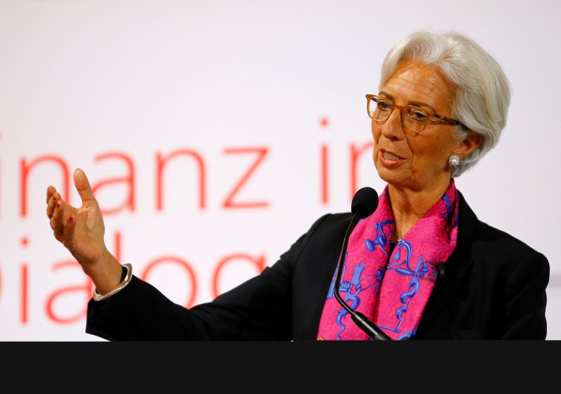 © Reuters. IMF Managing Director Lagarde delivers a speech in Vienna