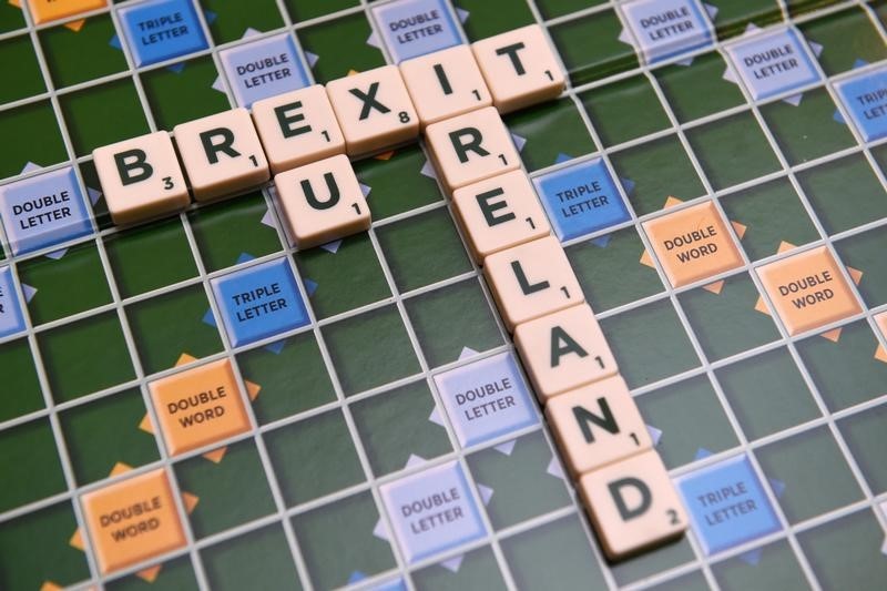© Reuters. A scrabble board spells out Brexit in Dublin