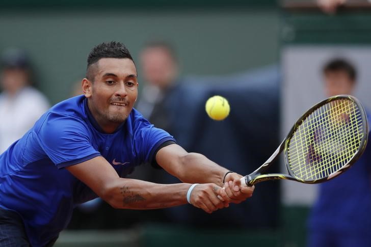 © Reuters. Tennis - French Open - Roland Garros - Nick Kyrgios of Australia vs Richard Gasquet of France