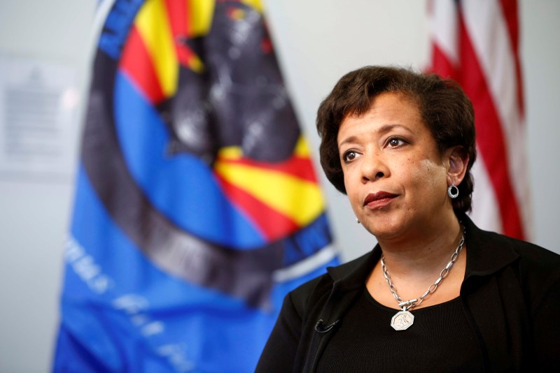 © Reuters. United States Attorney General Loretta Lynch speaks to Reuters in an exclusive interview in Phoenix