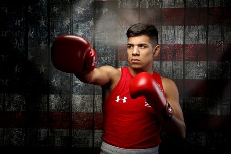 © Reuters. File photo of boxer Carlos Balderas posing for a portrait at the U.S. Olympic Committee Media Summit in Beverly Hills
