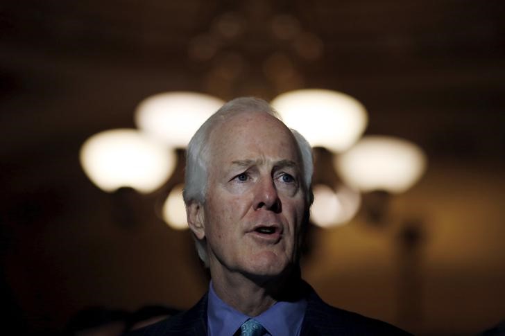 © Reuters. Senator John Cornyn (R-TX) speaks during a news conference following party policy lunch meeting at the U.S. Capitol in Washington