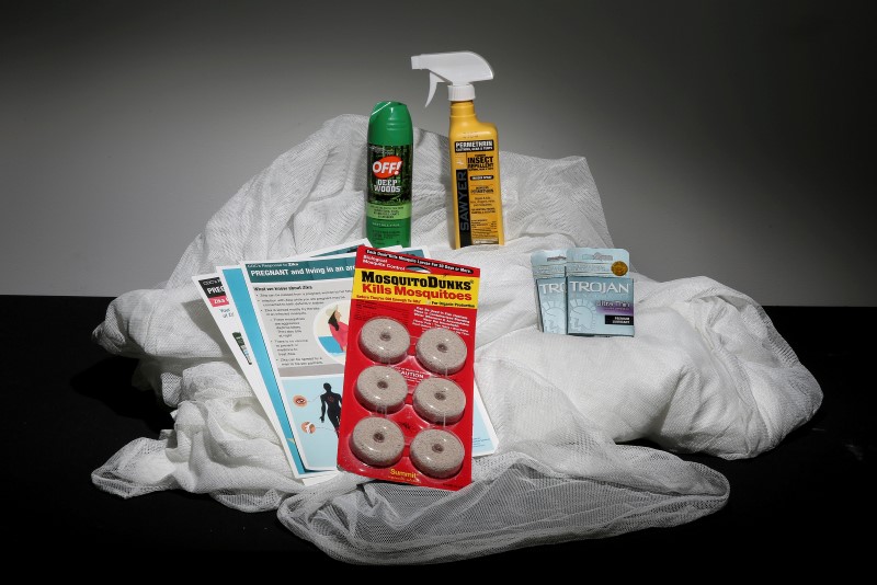 © Reuters. File photo illustration shows an anti Zika virus kit