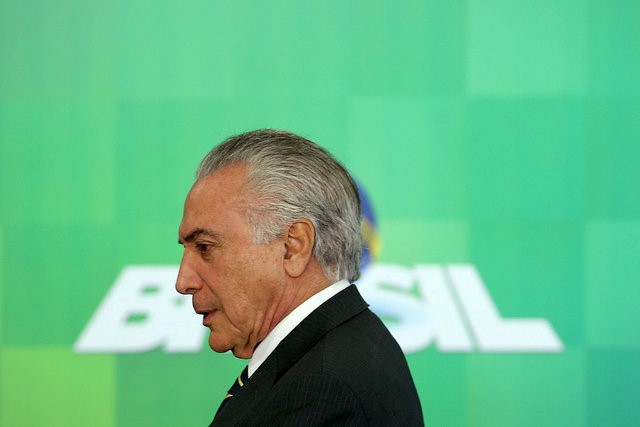 © Reuters. Presidente interino Michel Temer no Palácio do Planalto, Brasília