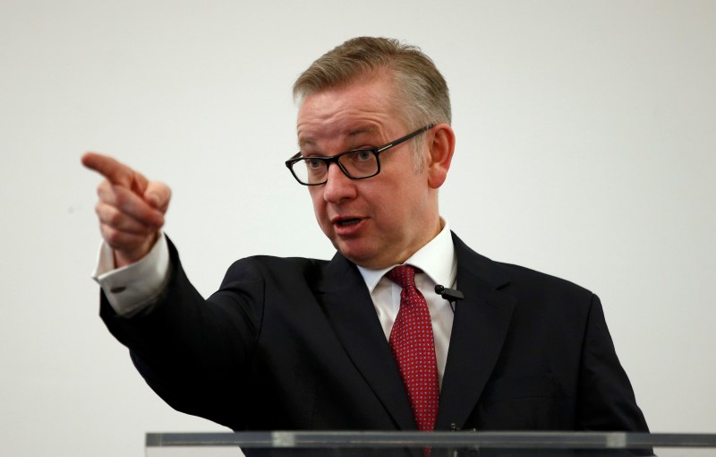 © Reuters. Líder da campanha pela saída do Reino Unido da União Europeia Michael Gove