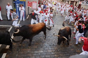 © Reuters. Un rápido encierro sin heridos graves inicia San Fermín 2016