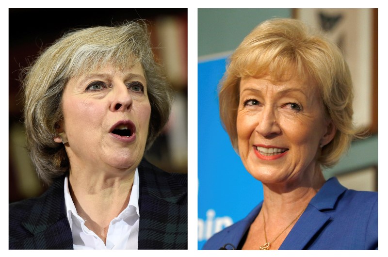 © Reuters. A combination of two photographs show the candidates in the Conservative party leadership contest