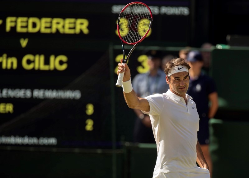 © Reuters. Tennis: Wimbledon-Federer vs Cilic