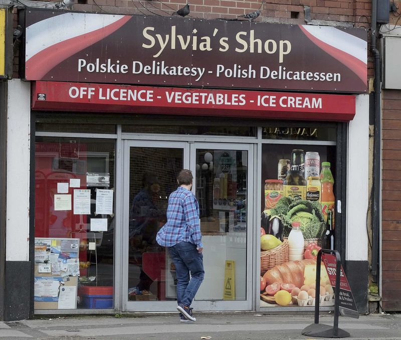 © Reuters. A Polish delicatessen is seen in Altrincham, Britain