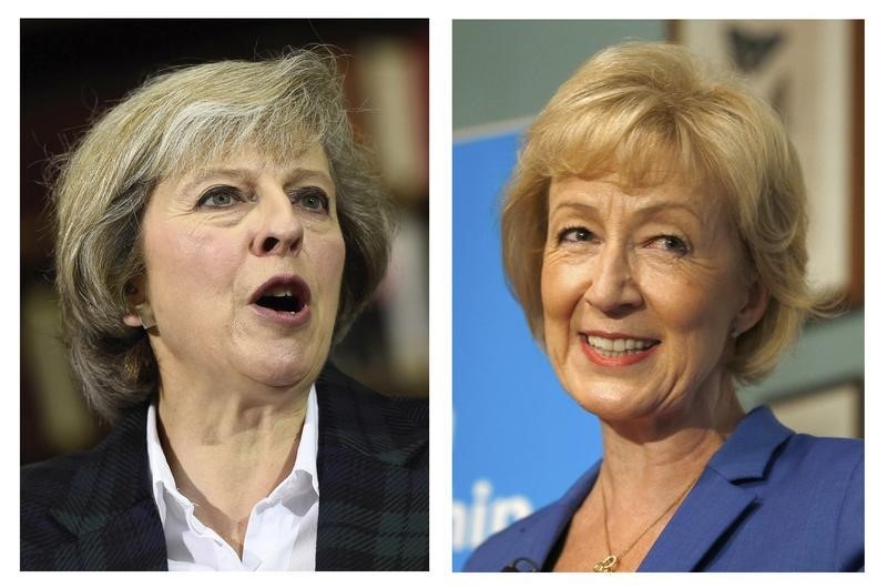 © Reuters. Theresa May y Andrea Leadsom competirán por ser la primera ministra británica