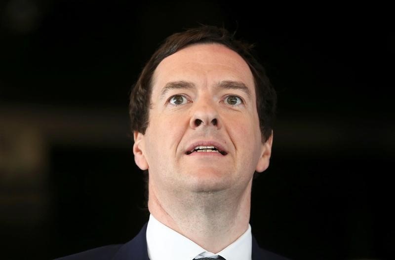 © Reuters. Britain's Chancellor of the Exchequer, George Osborne, speaks at The Times CEO summit in London