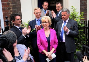 © Reuters. ANDREA LEADSOM RENONCE À BRIGUER LA TÊTE DU PARTI DES TORIES