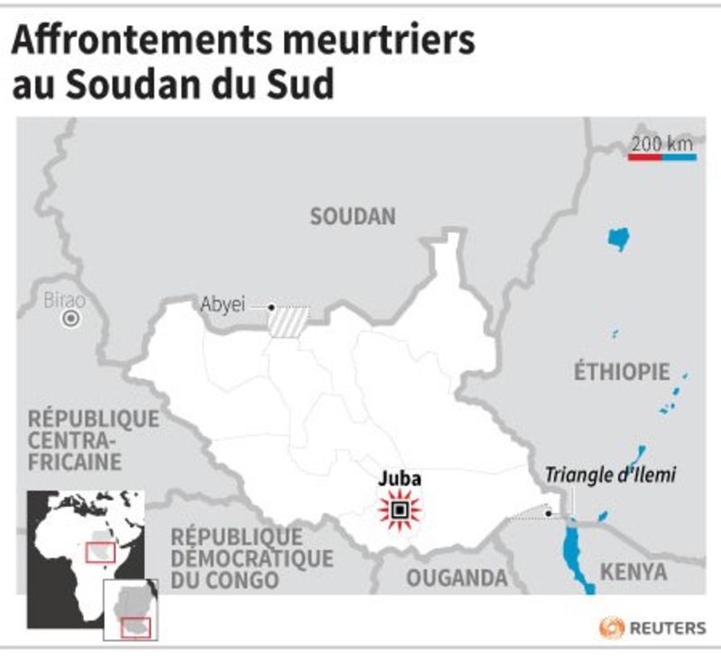 © Reuters. AFFRONTEMENTS MEURTRIERS AU SOUDAN DU SUD