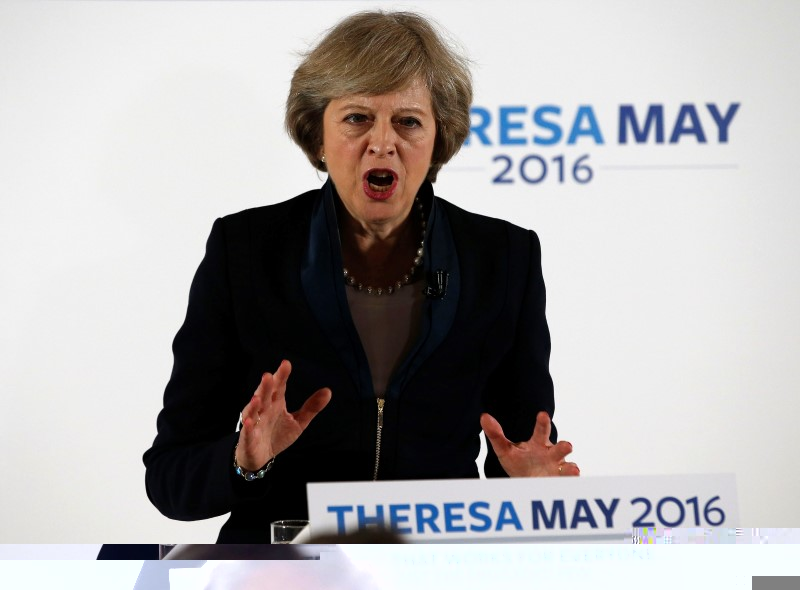 © Reuters. تيريزا ماي المرشحة الوحيدة لرئاسة وزراء بريطانيا