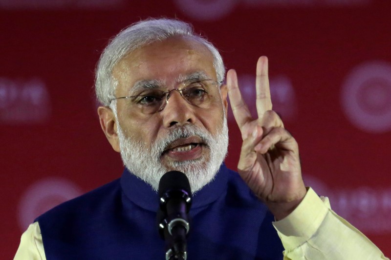 © Reuters. India's Prime Minister Narendra Modi speaks at the U.S.-India Business Council (USIBC) 41st annual Leadership Summit in Washington