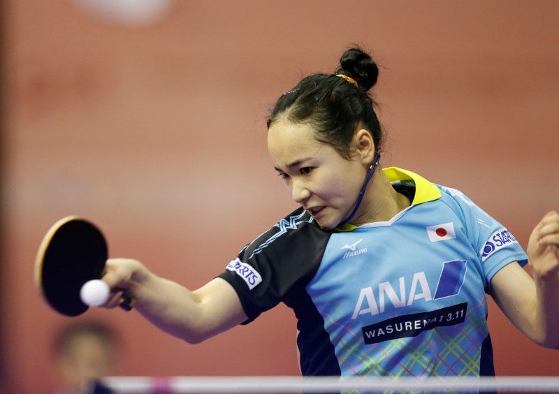 © Reuters. Table Tennis - 2016 World Table Tennis Championships - Semi-Finals - Kuala Lumpur, Malaysia - 4/3/16 - Mima Ito of Japan competes.