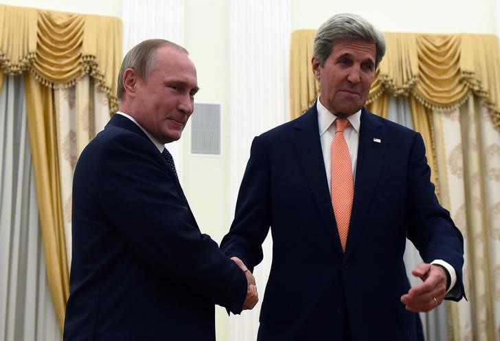 © Reuters. الكرملين: بوتين لم يبحث مع كيري التعاون العسكري في سوريا